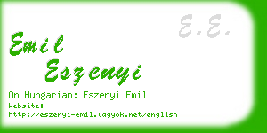 emil eszenyi business card